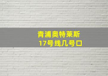 青浦奥特莱斯17号线几号口