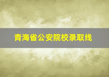 青海省公安院校录取线