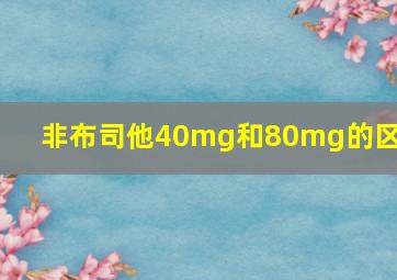 非布司他40mg和80mg的区别