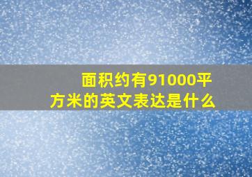 面积约有91000平方米的英文表达是什么