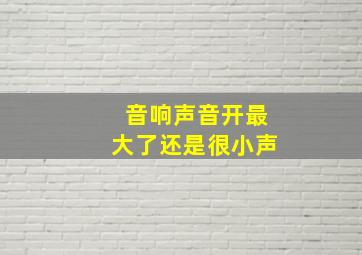 音响声音开最大了还是很小声