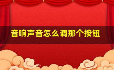 音响声音怎么调那个按钮