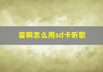 音响怎么用sd卡听歌