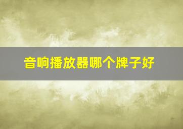 音响播放器哪个牌子好