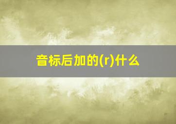 音标后加的(r)什么