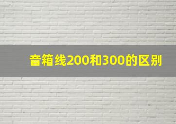 音箱线200和300的区别