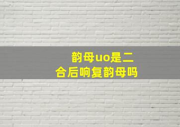 韵母uo是二合后响复韵母吗