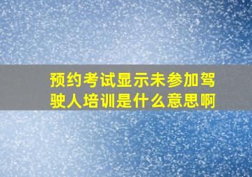 预约考试显示未参加驾驶人培训是什么意思啊