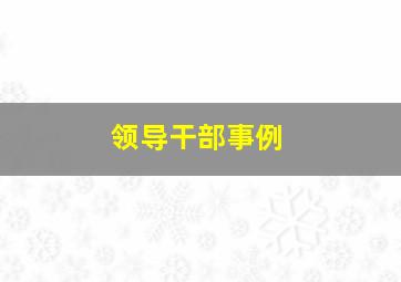 领导干部事例