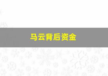 马云背后资金