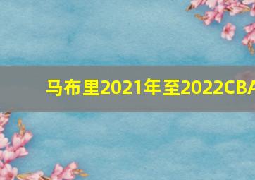 马布里2021年至2022CBA