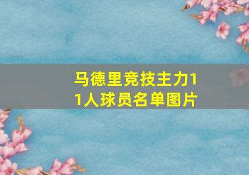 马德里竞技主力11人球员名单图片