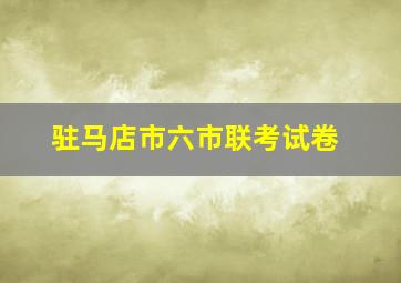 驻马店市六市联考试卷