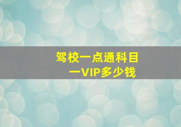 驾校一点通科目一VIP多少钱