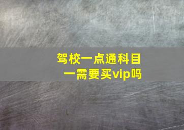 驾校一点通科目一需要买vip吗