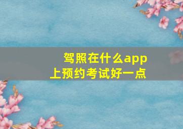 驾照在什么app上预约考试好一点