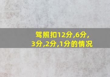 驾照扣12分,6分,3分,2分,1分的情况