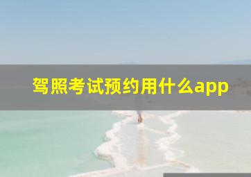 驾照考试预约用什么app