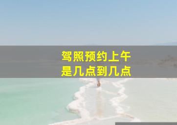 驾照预约上午是几点到几点