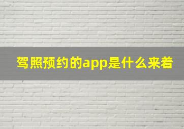 驾照预约的app是什么来着