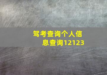 驾考查询个人信息查询12123