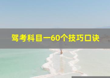 驾考科目一60个技巧口诀