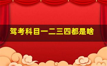 驾考科目一二三四都是啥