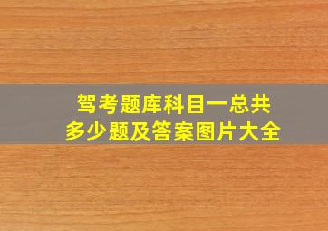 驾考题库科目一总共多少题及答案图片大全