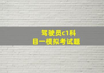 驾驶员c1科目一模拟考试题