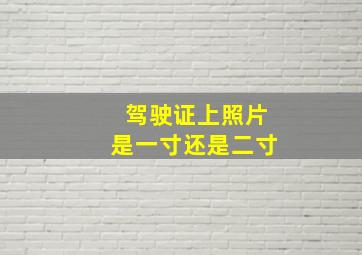 驾驶证上照片是一寸还是二寸