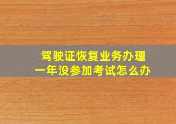 驾驶证恢复业务办理一年没参加考试怎么办