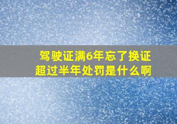 驾驶证满6年忘了换证超过半年处罚是什么啊