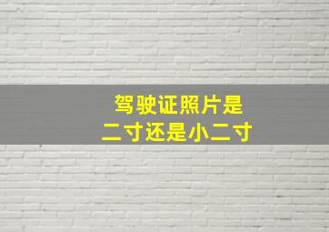 驾驶证照片是二寸还是小二寸