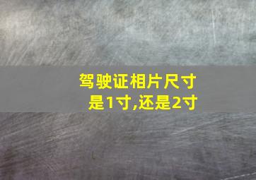 驾驶证相片尺寸是1寸,还是2寸