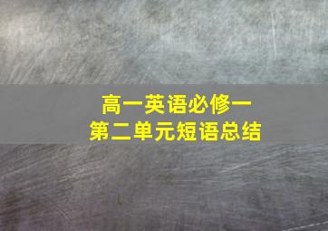 高一英语必修一第二单元短语总结