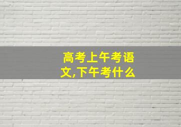 高考上午考语文,下午考什么