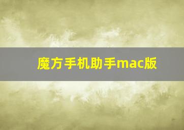 魔方手机助手mac版