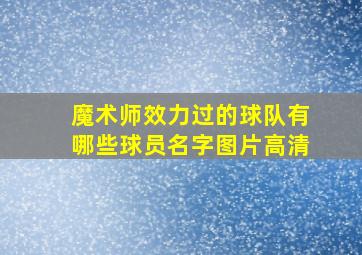 魔术师效力过的球队有哪些球员名字图片高清