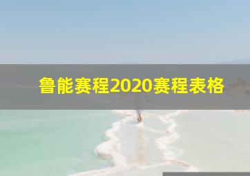 鲁能赛程2020赛程表格