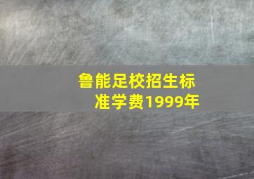 鲁能足校招生标准学费1999年