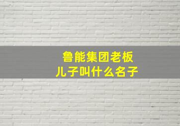 鲁能集团老板儿子叫什么名子