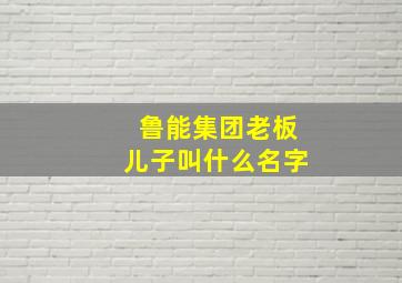 鲁能集团老板儿子叫什么名字