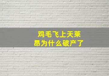 鸡毛飞上天莱昂为什么破产了