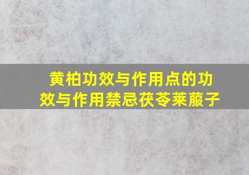 黄柏功效与作用点的功效与作用禁忌茯苓莱菔子