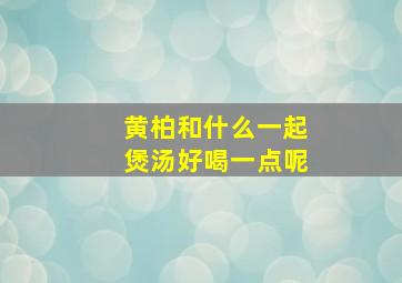 黄柏和什么一起煲汤好喝一点呢