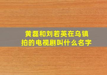 黄磊和刘若英在乌镇拍的电视剧叫什么名字