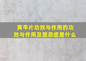 黄芩片功效与作用的功效与作用及禁忌症是什么