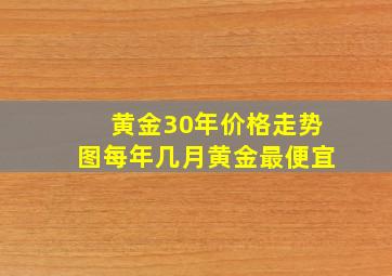 黄金30年价格走势图每年几月黄金最便宜