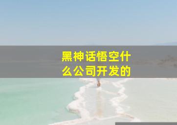 黑神话悟空什么公司开发的