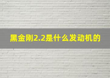 黑金刚2.2是什么发动机的